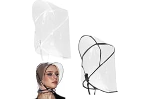 Tomedeks 2-pack Rain Bonnet with Visor Clear Rain Hats Waterproof Rain Plastic Scarf Rain Waterproof Hats for Women Wear Rain Cover Rain Cap for Head for Rainy and Snowy Weather(2 colors)