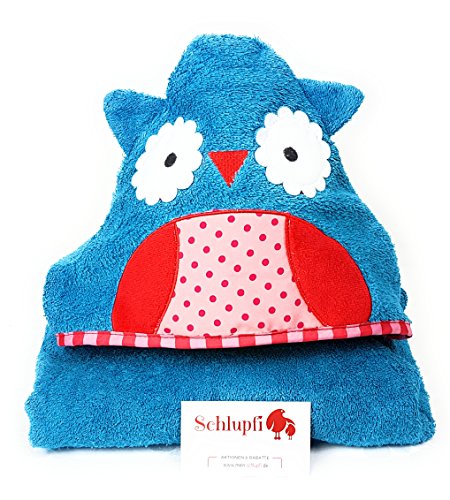 Bade-Poncho für Jungen und Mädchen von SCHLUPFI: Kuscheliges Tiermotiv-Badetuch aus Baumwolle (Frottee) mit Kapuze – Baby-Strandtuch oder Kinder-Handtuch - 2