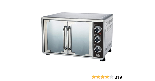 DCG Eltronic MBS58 - Forno elettrico ventilato, doppia porta, capacità 58  litri, in acciaio inossidabile color argento, termostato regolabile,  temperatura max 230°C, timer 60 minuti. : Amazon.it: Casa e cucina