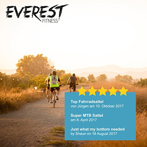 EVEREST FITNESS Komfort Trekking-Fahrradsattel für Herren aus weichem Synthetik-Leder mit 2 Jahren Zufriedenheitsgarantie – Fahrrad-Sitz / Fahrrad-Sattel / MTB Sattel / Mountainbike-Sattel /Elastomere-Dämpfung - 6