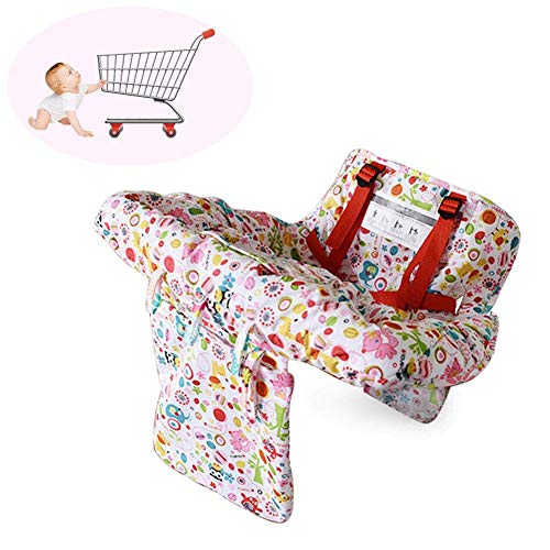 Lelestar Baby 2-in-1 shopping cart cover,Cuscino per Carrello da Viaggio Protettivo per Bambini cuscino regolabile Baby supermercato coprisedili per carrello della spesa