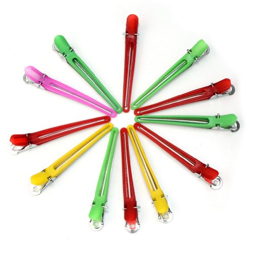Pinzhi® 12pcs Colorful Hairdressing Sectioning Clips Clamps Hair Salon Styling Grip