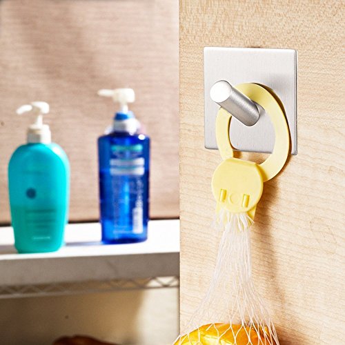 Pingenaneer 2er Set Selbstklebende Handtuchhaken aus Edelstahl Kleiderhaken Wandhaken 3M Doppelklebeband , ohne Bohren , Bombenfest - 4