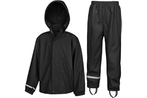 HAGOT Unisex Kids Rain Suit Waterproof Mud Suit Rainwear for Boys and Girls