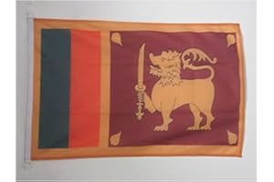 AZ FLAG - Drapeau Sri Lanka - 45x30 cm - Pavillon Nautique Sri Lankais Spécial Bateau Et Extérieur En Maille Bloquée Avec Anneaux Plastiques Intégrés - 30g