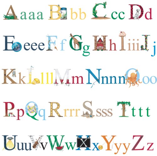 RoomMates Repositionable Childrens Wall Stickers Alphabet