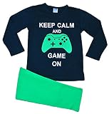ThePyjamaFactory Keep Calm And Game On Pyjamas 7 to 12 Years Gamer PJs (9-10 Years)