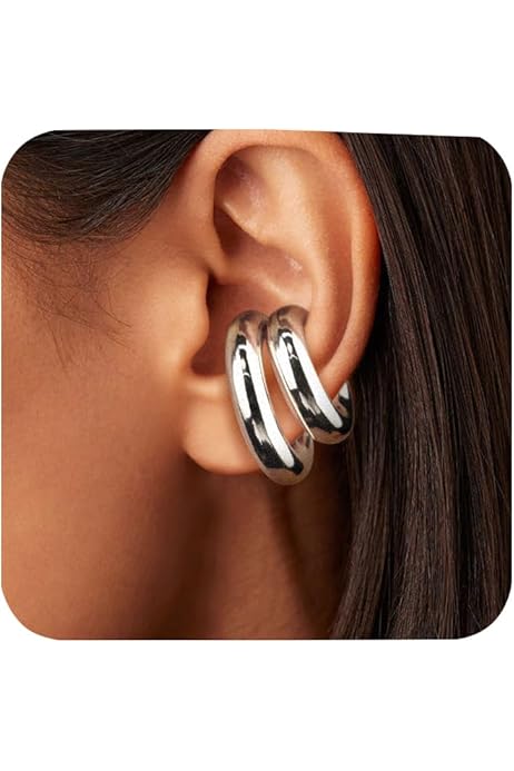 Ear Cuff Boucle D'Oreille Clip Femme 5 Paires Faux Piercing