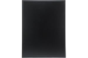 SECURIT - Pizarra de Pared "Woody" + Rotulador de Tiza Líquida - Pizarra Doble Cara - Marco en Madera Lacada - 60 x 80 cm - Negro