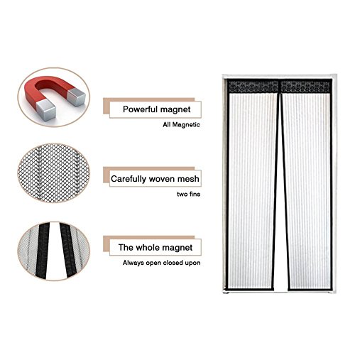 ZALAGO Fliegengitter mit Magnetvorhang für Türen 1m x 2.1m (Blaun) - 3