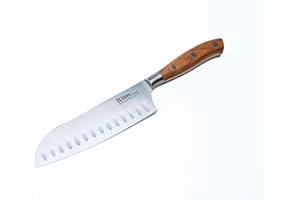 Lätt Home - Cuchillo Santoku 18cm - Fabricado en Acero Inoxidable - Filo Preciso - Mango de Madera - Cuchillo de Cocina Cómodo y Seguro - Resistente y Duradero - Ideal para Uso Doméstico y Profesional