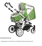 Smart-Planet® hochwertige Universal - Regenhaube / Regenschutz mit Reißverschluss und Fenster --- Regenverdeck aus PVC ohne schädliche Weichmacher - Verdeck passend für Kinderwagen Farbe transparent
