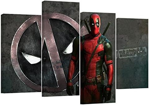 Deadpool 3/ set of 4 new canvas split prints 32"x 20"