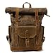 Produktbild Rucksack Retro Öl Wachs wasserdichten Plane Travel Computer Schule Tasche großer Kapazität Outdoor Schultertasche Herren Tasche Tagesrucksäcke für Outdoor Wandern Camping, Kaffee