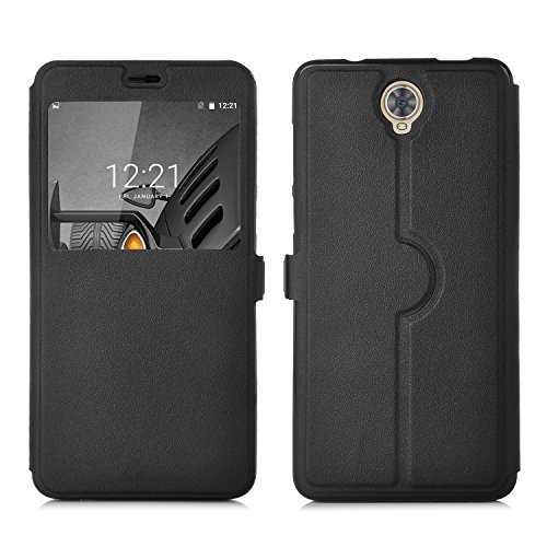 ELTD CUBOT MAX flip cover, Flip cover Etui Housse Coque Portefeuille pour CUBOT MAX, Noir