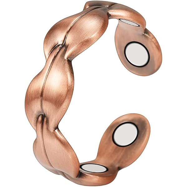 3 Anelli Magnetici In Rame Puro 99,99% – Regolabili, Con Magnete, Design Unisex, Ideali Come Regalo