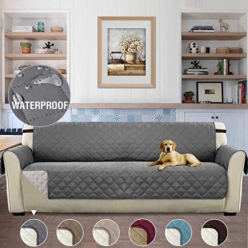 Ultra Soft Reversible Quilted Sofa Furniture Protector for Kids Pets Couch Throw Waterproof with 2"