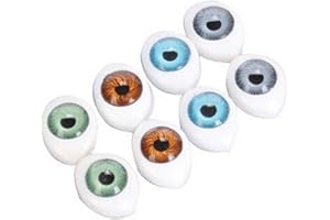 ELANDY 8 Pairs of 16 pieces Oval Acrylic Hollow Eye Dolls for Crafts, Crafts, Crafts, Sewing, Puppies, Bears, Dolls, Animals, Assorted Color, 23mm x 16mm/0.9'' x 0.6''