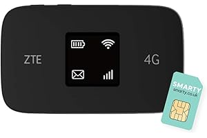 ‎ZTE ZTE MF971RS LTE CAT6/4G Low Cost, superschneller tragbarer mobiler WLAN-Hotspot, entsperrtes Reise-WLAN, 300 Mbit/s, 2000 mAh Akku, Dualband, 2 Jahre Garantie – Schwarz