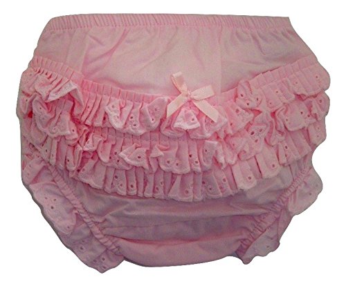 Baby Girls Pink Cotton Frill Back Knickers /Nappy Cover (0-6 Months)