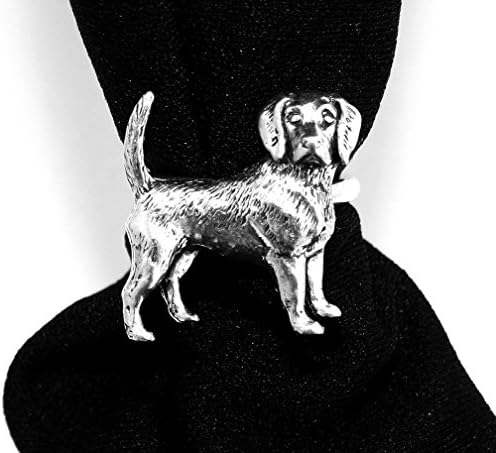 Beagle Dog Scarf Ring, English Pewter, Handmade in Great Britain (ab)
