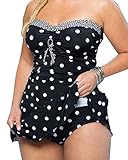 Gladiolus Mujer Tankini Push Up Punto Bikini Trajes De Baño Beachwear Swimsuit Swimwear Bañadores Dos Piezas Talla Alta Negro 3XL