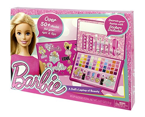 Markwins Barbie Geschenk-Set: großer Schmink-Laptop (mit viel Make-up), 1 Stück