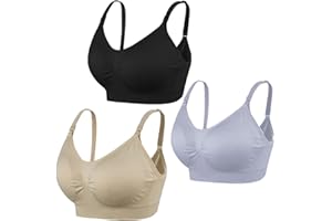 COLOMI 3 x biustonosz do karmienia dla kobiet w ciąży, bezszwowy biustonosz do karmienia piersią i snu, bez fiszbin