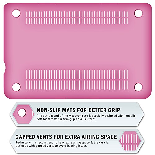 SlickBlue Macbook-Pro-13 (A1278) gummierte harte hülle mit EU QWERTY Tastatur Abdeckung und Displayschutzfolie- Baby Rosa - 5