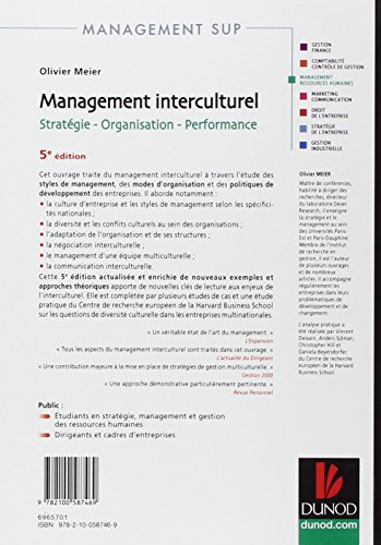 Book's Cover of Management interculturel - 5e éd - Stratégie . Organisation . Performance
