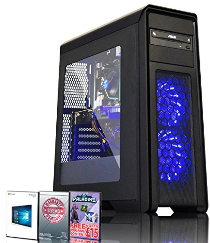 ADMI GTX 1060 GAMING PC: High-End VR Ready Gaming Desktop Computer: Intel Core i5 7400 3.5Ghz Quad Core CPU / NVIDIA GeForce GTX 1060 6GB GDDR5 4K VR Ready Graphics Card / 8GB 2400MHz DDR4 RAM / 1TB Hard Drive / 500W PSU Bronze Rated / HD Audio / USB 3.0 / HDMI/4K Ultra HD Support / VR / Oculus Support / Game Max Falcon Gaming Case - Blue LED / DVDRW 24x / Pre-Installed with Windows 10