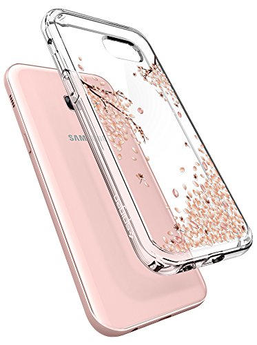 Spigen Carcasa Samsung Galaxy A5 2017  con Dise  o de Flores y Cristal Transparente