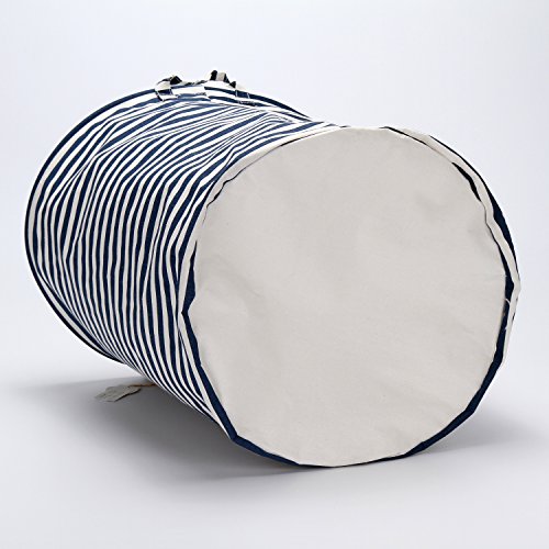 Sea Team Waterproof Coating Ramie Cotton Fabric Folding Laundry Hamper, Storage Basket,L - 4