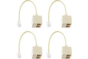 YINETTECH Lot de 4 répartiteurs téléphoniques bidirectionnels mâle vers femelle RJ11 6P4C