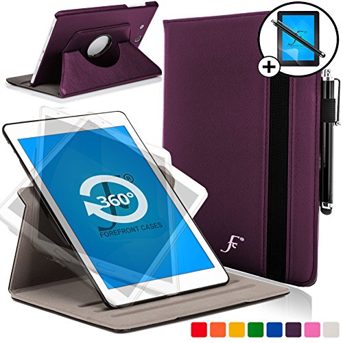 ForeFront Cases® Neue Leder Drehbar Hülle / Tasche / Case / Cover für Samsung Galaxy Tab 3 Lite 7.0 T110 - Rundum-Geräteschutz und intelligente Auto-Sleep-Wake-Funktion mit 3-JAHRES-GARANTIE VON FOREFRONT CASES - inkl. Eingabestift und Displayschutz