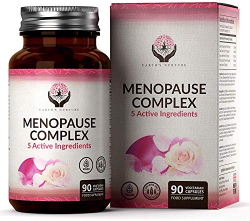Complejo de Menopausia en Capsulas de Earths Nurture | Combate Sofocos para las Mujeres | Suministro para 3 meses - 90 Capsulas Vegetarianas y Veganas | 5 ingredientes activos