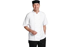 WHITES CHEFS CLOTHING Whites Chefs Apparel B250-XL Boston Vesteà manches courtes Blanc Taille XL