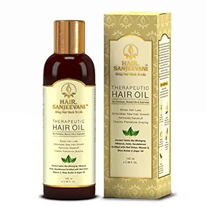 Hair Sanjeevani Therapeutic Hair Oil For Hair Growth With Ancient Vedic and Modern Herbs, Non-sticky & Odour-free Hair Growth Oil To Control Hairfall (100ml Oil)