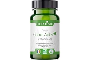 Biophénix Candi'Activ 2 Biologique 60 Gélules - Complément Alimentaire BIO 100% Naturel à Base de Végétaux - Module la Prolifération du Candida Albicans