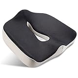 Orthopädisches Sitzkissen Sitzauflage bei Hämorrhoiden, Steißbein, Dekubitus - Stuhlkissen mit Memory Foam in Schwarz Orthopädisches Sitzkissen Sitzauflage bei Hämorrhoiden, Steißbein, Dekubitus - Stuhlkissen mit Memory Foam in Schwarz