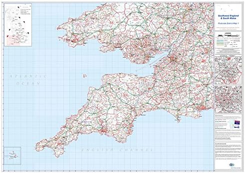 OfficeForce Large Laminated Wall Map of South West England and South Wales with FREE OfficeForce Jotter Pad - Search: B00XHUFPCS for Map Fixing Kit &amp; Pins