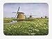 Produktbild Windmill Bath Mat, Country Landscape The Netherlands Spring Blooming Parsley, Plush Bathroom Decor Mat with Non Slip Backing, 23.6 W X 15.7 W Inches, Green Pale Coffee znd Pale Blue