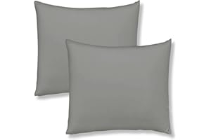 ‎MAFUDOXI mafudoxi Kissenbezug 80 x 80 2er Set,kopfkissenbezug 80x80,Kissenbezüge mit Reißverschluss aus Mikrofaser,Premium und Weich Kissenhülle,Sofakissen dekokissen, Waschbar bis 60°C,Grau