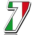 Biomar Labs® 1 x Vinyl Decal Italy Flag Sticker Italia National Auto Moto Motocross Motosport Start Racing Number 7 Rally Race Car Bike Motorcycle Tuning N 317