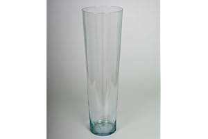 YVAN MOINS CHER Grand Vase cylindrique Conique en Verre Transparent Épaisseur du Verre 2 mm pour Décorer Les Tables d'un Mariage Ou Cérémonie Créer Votre Décoration Lumineuse Électrique H.60 Diamètre 15 cm