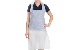 REAL ACCESSORIES Einweg-Schürzen, flach, Weiß, 100 Stück