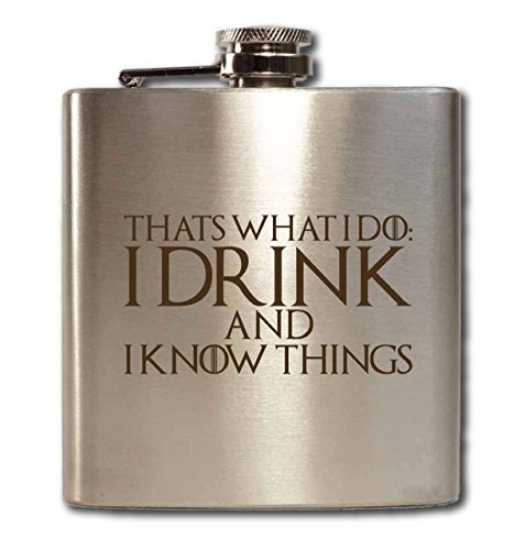 Tyrion Lannister Design – personalisierbar Flachmann (mit Geschenk-Box und Trichter)