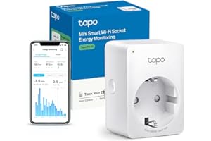 Tapo Prise Connectée WiFi, Suivi de consommation, 16A Type F, compatible avec Alexa et Google Home, Contrôler le radiateur, le chauffage, Économie d'énergie, Commande vocale, Tapo P110(1-pack)