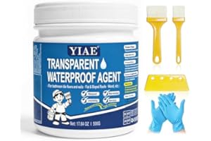 YIAE Sigillante impermeabile trasparente 500g, Kit Impermeabilizzante Invisibile per Legno, Piastrelle, Cemento, Plastica e Metallo (Bagno, Cucina, Pareti, Finestre, Cantine e Terrazza Giardino)