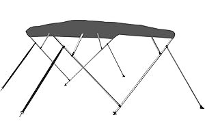 Faroom Toldo Bimini de 4 Arcos, Toldo para Barcos, Bimini para Barcos, Protección contra el Sol y la Lluvia, Accesorios Náuticos, Medidas 243 x 196 x 137 cm Antracita